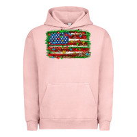 Pigment Salmon Christmas american flag Urban Hoodie - NancyCooperArtShop