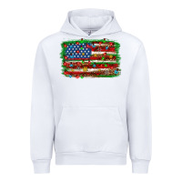White Christmas american flag Urban Hoodie - NancyCooperArtShop