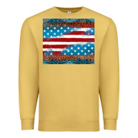 Antique Gold Leopard glitter American flag tumbler Premium Sweatshirt - Neo Western