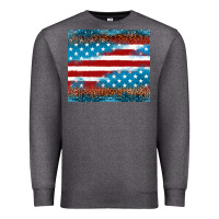 Charcoal Heather Leopard glitter American flag tumbler Premium Sweatshirt - Neo Western