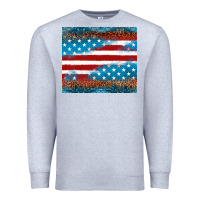 Heather Grey Leopard glitter American flag tumbler Premium Sweatshirt - Neo Western