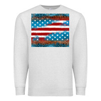 Oatmeal Heather Leopard glitter American flag tumbler Premium Sweatshirt - Neo Western