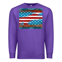Purple Leopard glitter American flag tumbler Premium Sweatshirt - Neo Western