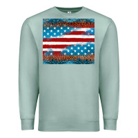 Seafoam Leopard glitter American flag tumbler Premium Sweatshirt - Neo Western