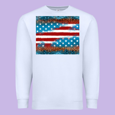 Leopard Glitter American Flag Tumbler Premium Sweatshirt Designed By Neo Western