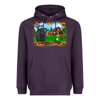 Western Barnyard Black Angus Cattle Longhorn Rooster And Chicks Heavyweight Hoodie | Teevron