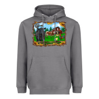 Storm western barnyard black angus cattle longhorn rooster and chicks Heavyweight Hoodie - RanaPortraitStore