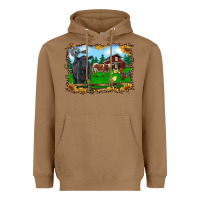 Toasted Coconut western barnyard black angus cattle longhorn rooster and chicks Heavyweight Hoodie - RanaPortraitStore