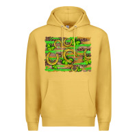 Antique Gold horseshoe shamrock leopard wood glitter background Premium Hoodie - Artiststas