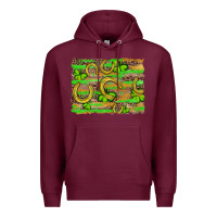 Burgundy horseshoe shamrock leopard wood glitter background Premium Hoodie - Artiststas