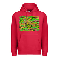 Cardinal horseshoe shamrock leopard wood glitter background Premium Hoodie - Artiststas