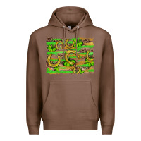 Chestnut horseshoe shamrock leopard wood glitter background Premium Hoodie - Artiststas