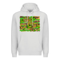 Dove Grey horseshoe shamrock leopard wood glitter background Premium Hoodie - Artiststas