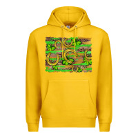 Lemon horseshoe shamrock leopard wood glitter background Premium Hoodie - Artiststas