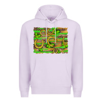 Lilac horseshoe shamrock leopard wood glitter background Premium Hoodie - Artiststas