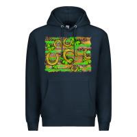 Navy horseshoe shamrock leopard wood glitter background Premium Hoodie - Artiststas