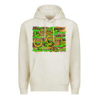 Oatmeal Heather horseshoe shamrock leopard wood glitter background Premium Hoodie - Artiststas