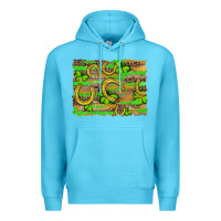 Ocean Blue horseshoe shamrock leopard wood glitter background Premium Hoodie - Artiststas