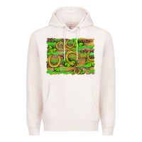 Pale Pink horseshoe shamrock leopard wood glitter background Premium Hoodie - Artiststas