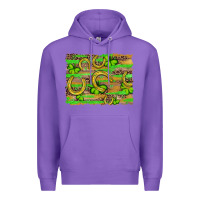 Purple horseshoe shamrock leopard wood glitter background Premium Hoodie - Artiststas