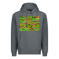 Rock horseshoe shamrock leopard wood glitter background Premium Hoodie - Artiststas
