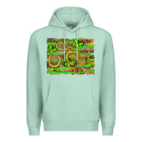 Seafoam horseshoe shamrock leopard wood glitter background Premium Hoodie - Artiststas