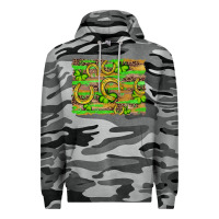 Slate Camo horseshoe shamrock leopard wood glitter background Premium Hoodie - Artiststas