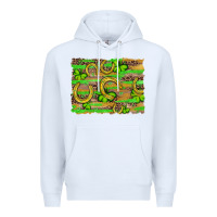 White horseshoe shamrock leopard wood glitter background Premium Hoodie - Artiststas
