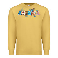 Antique Gold Lightning bolt with America Premium Sweatshirt - Neo Western