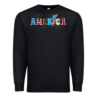 Black Lightning bolt with America Premium Sweatshirt - Neo Western