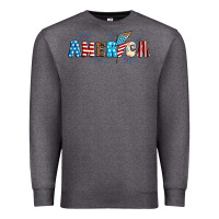 Charcoal Heather Lightning bolt with America Premium Sweatshirt - Neo Western