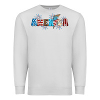 Dove Grey Lightning bolt with America Premium Sweatshirt - Neo Western