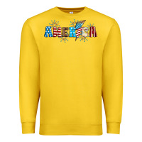 Lemon Lightning bolt with America Premium Sweatshirt - Neo Western