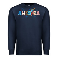 Navy Lightning bolt with America Premium Sweatshirt - Neo Western
