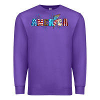 Purple Lightning bolt with America Premium Sweatshirt - Neo Western