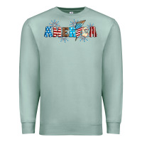 Seafoam Lightning bolt with America Premium Sweatshirt - Neo Western