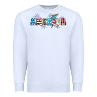 White Lightning bolt with America Premium Sweatshirt - Neo Western