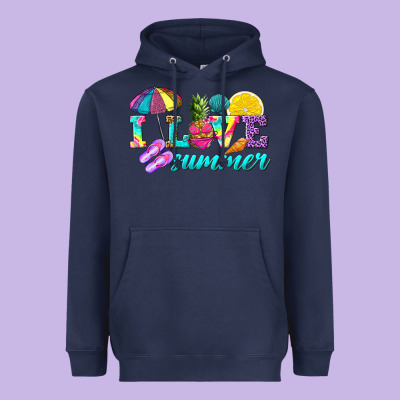 I Love Summer Heavyweight Hoodie Designed By Texasbilliewilder