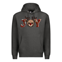 Charcoal Heather joy reindeer Premium Hoodie - AdoDesignShop