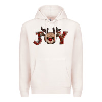 Pale Pink joy reindeer Premium Hoodie - AdoDesignShop