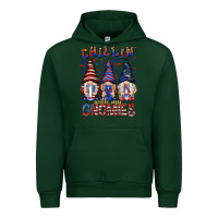 Forest Green Chilling with my gnomies with usa Urban Hoodie - NancyCooperArtShop