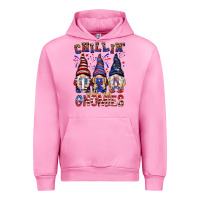 Fuchsia Pink Chilling with my gnomies with usa Urban Hoodie - NancyCooperArtShop