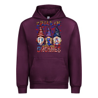 Mauve Wine Chilling with my gnomies with usa Urban Hoodie - NancyCooperArtShop
