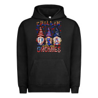 Pigment Black Chilling with my gnomies with usa Urban Hoodie - NancyCooperArtShop