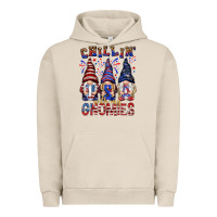 Pigment French Oak Chilling with my gnomies with usa Urban Hoodie - NancyCooperArtShop