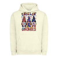 Pigment Pistachio Chilling with my gnomies with usa Urban Hoodie - NancyCooperArtShop