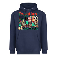 Navy i'm just here for the snacks #soccer sister Heavyweight Hoodie - Zillion Design Studio