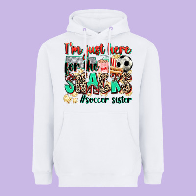 I'm Just Here For The Snacks #soccer Sister Heavyweight Hoodie Designed By Zillion Design Studio