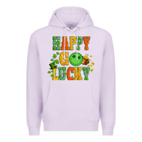 Happy Go Lucky  With Coin And Shamrock Premium Hoodie | Teevron