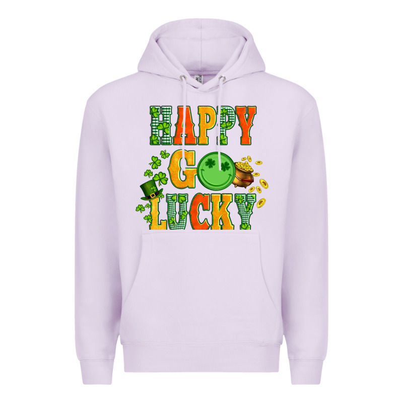 Happy Go Lucky  With Coin And Shamrock Premium Hoodie by Artiststas | Teevron